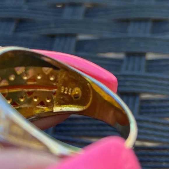 💰 Liz - Mens vintage sterling with gold vermeil CZ ring sz 10/11 - Picture 5 of 10